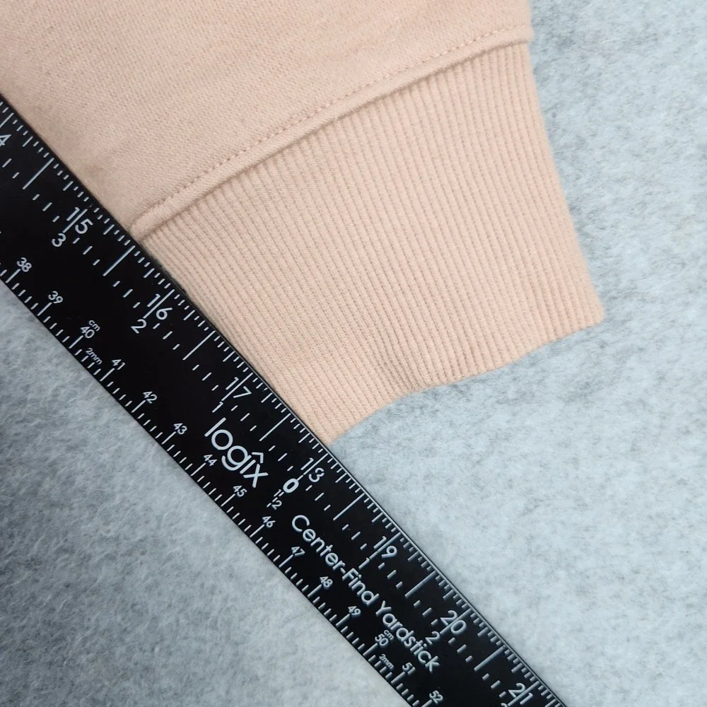 Wild Fable Cropped Hoodie Women XS Tan Cotton Fleece Lined Relaxed Fit Pullover - Picture 5 of 8